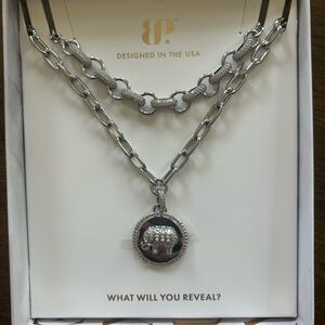 2025 Luxe Layer BP Layered Silver-Tone Elephant Pendant Necklace — Silver